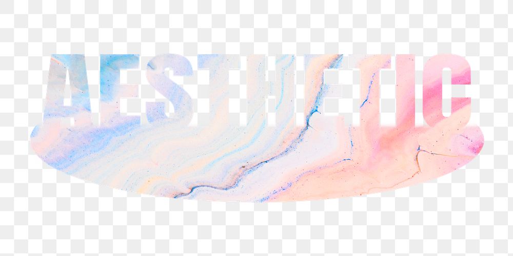 Aesthetic png word sticker, gradient design on transparent background