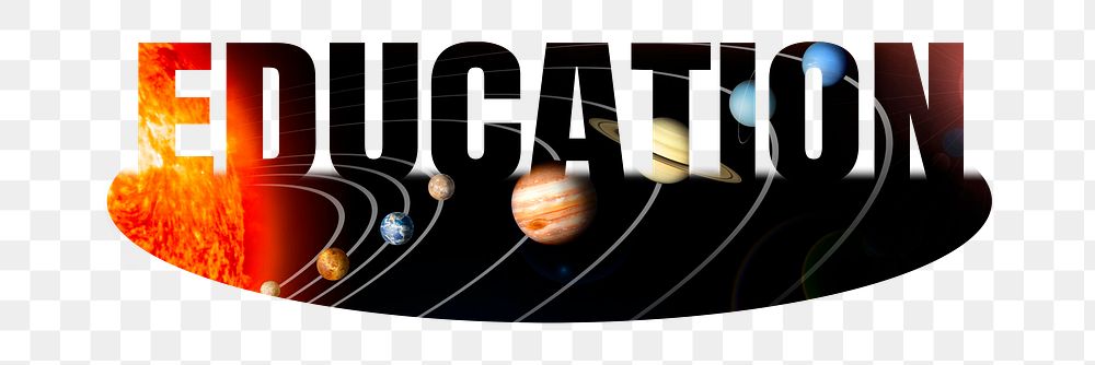 Education png word sticker, astronomy on transparent background