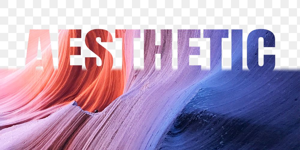 Aesthetic word png border sticker, Antelope Canyon, transparent background