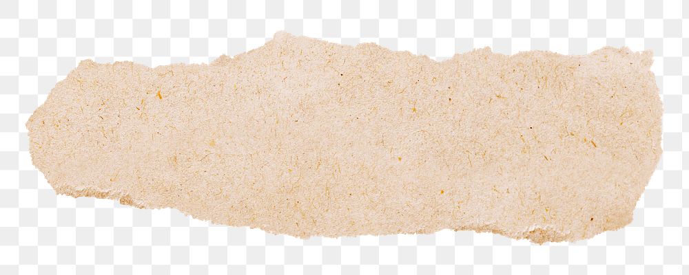 PNG torn paper craft beige, collage element in transparent background