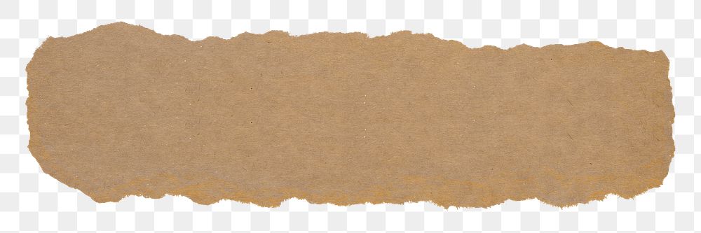 PNG torn paper, beige collage element in transparent background