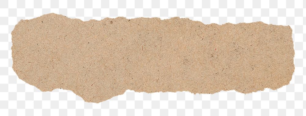 PNG torn paper, beige collage element in transparent background