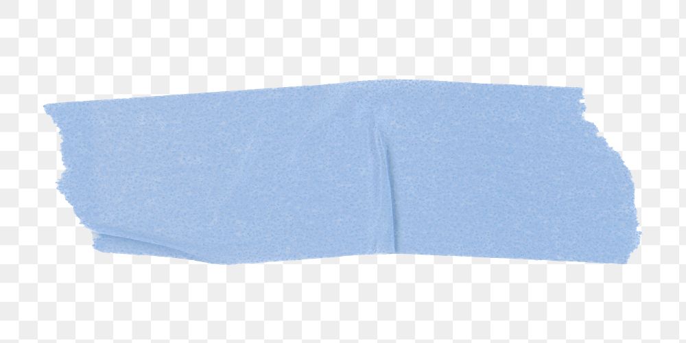 Blue washi tape png sticker, torn paper, transparent background