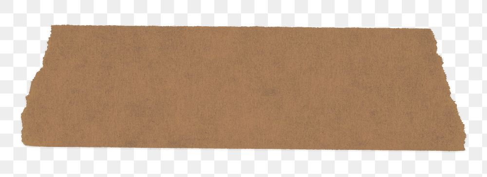 Brown washi tape png sticker, torn paper, transparent background