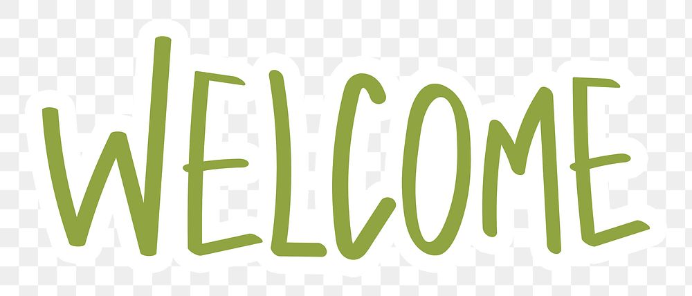 Welcome png word sticker typography, transparent background