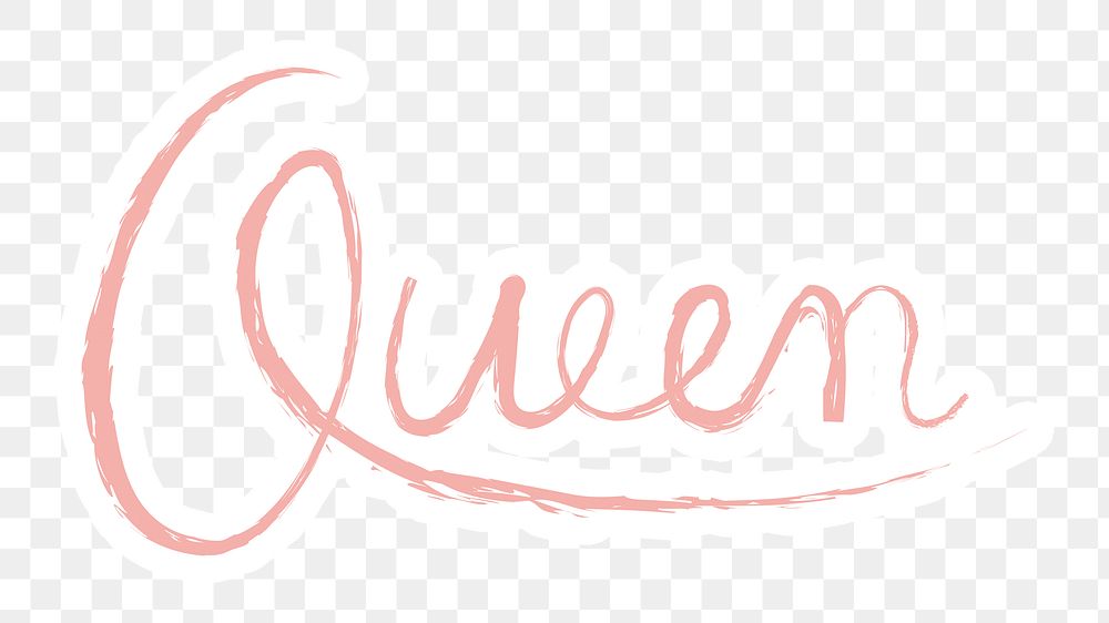 Queen png word sticker typography, transparent background