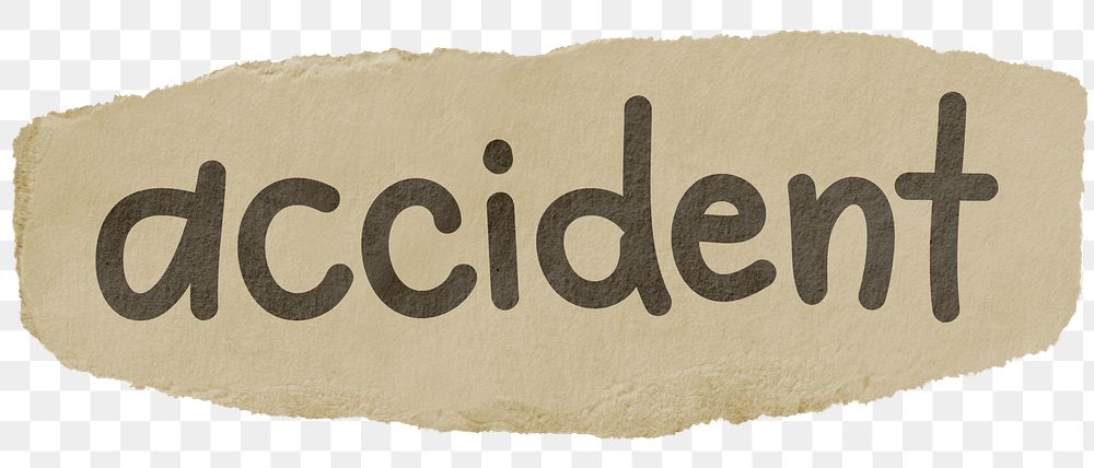 Accident png word sticker typography, transparent background