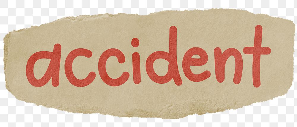 Accident png word sticker typography, transparent background