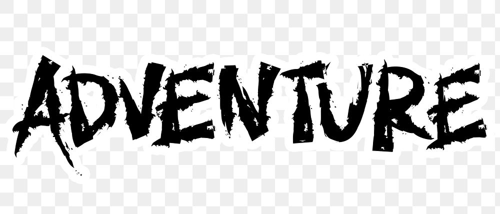 Adventure png word sticker typography, transparent background