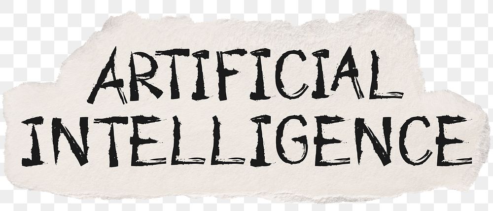 Artificial intelligence png word sticker typography, transparent background