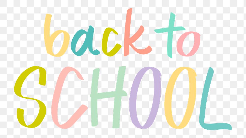 Back to school png word sticker typography, transparent background