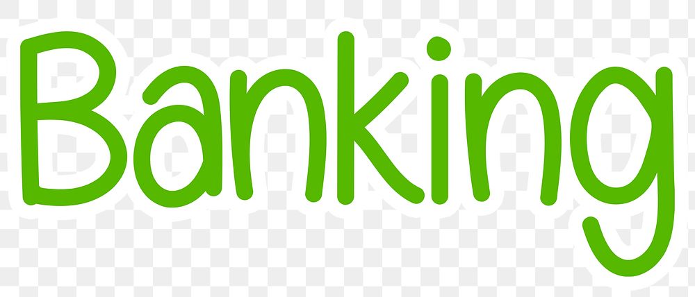 Banking png word sticker typography, transparent background