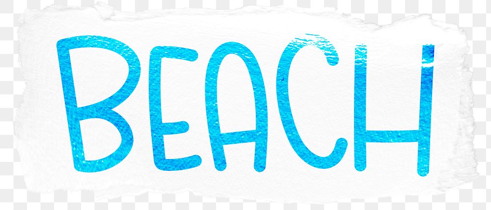 Beach png word sticker typography, transparent background