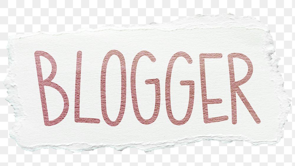 Blogger png word sticker typography, transparent background