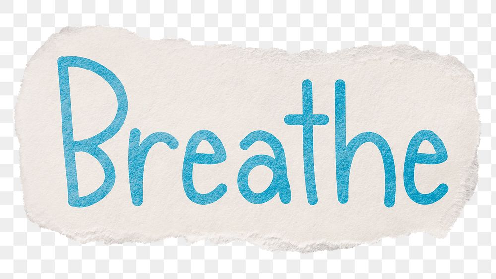 Breathe png word sticker typography, transparent background