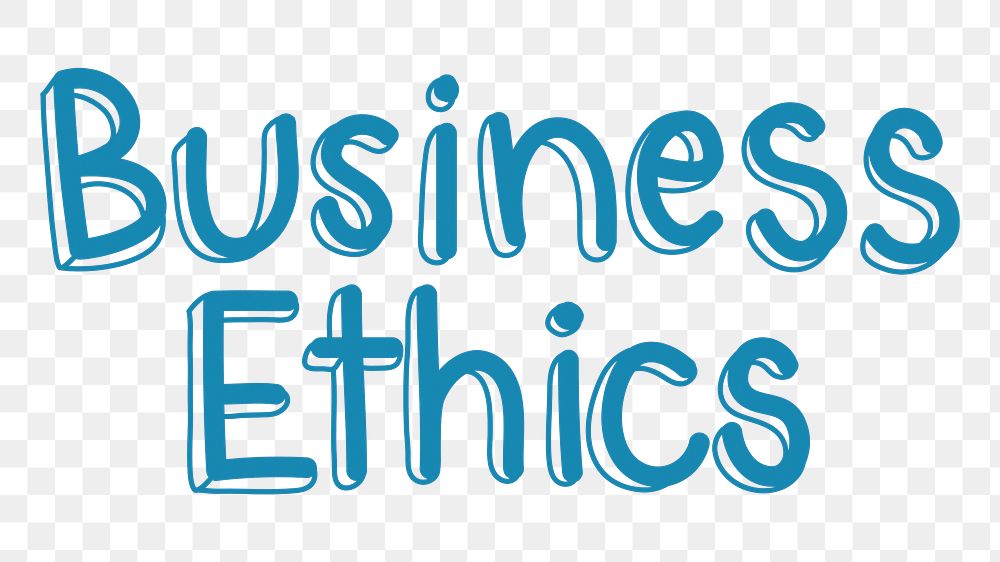 Business ethics png word sticker typography, transparent background