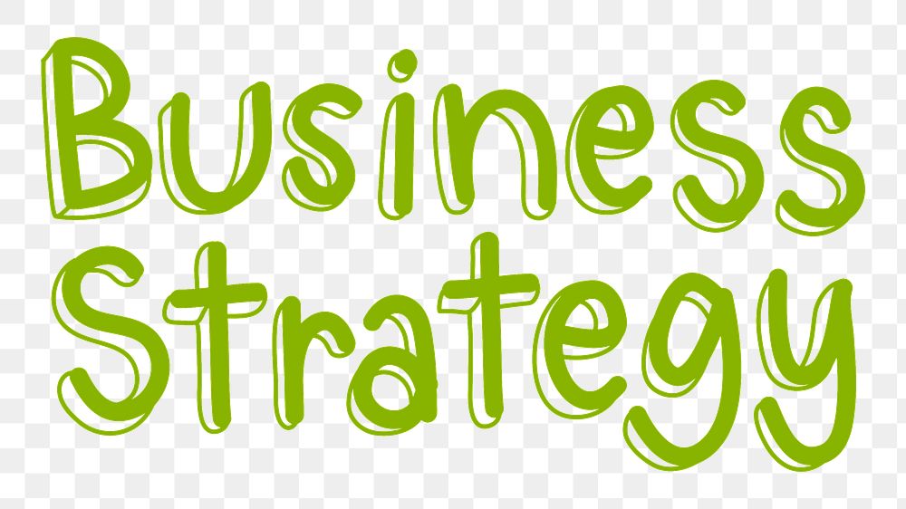 Business strategy png word sticker typography, transparent background