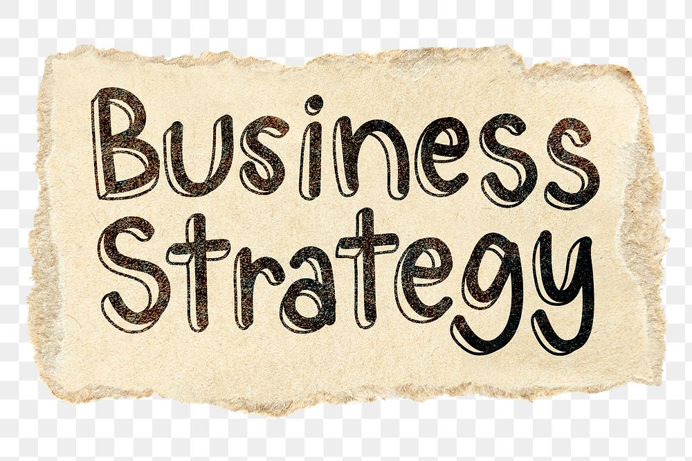 Business strategy png word sticker typography, transparent background