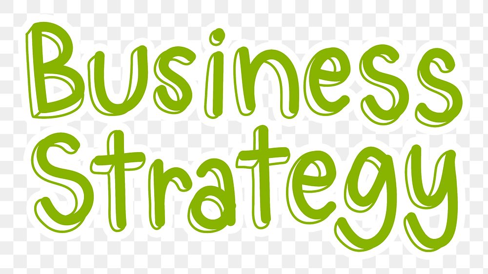 Business strategy png word sticker typography, transparent background