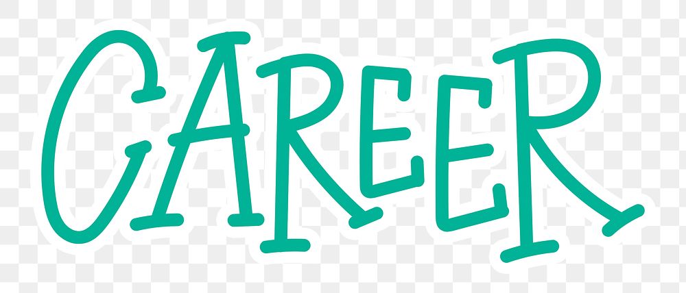 Career png word sticker typography, transparent background