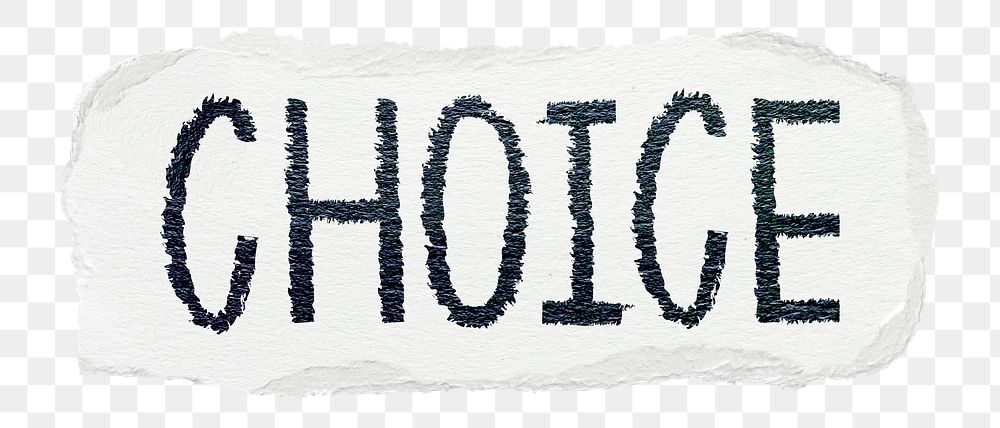 Choice png word sticker typography, transparent background