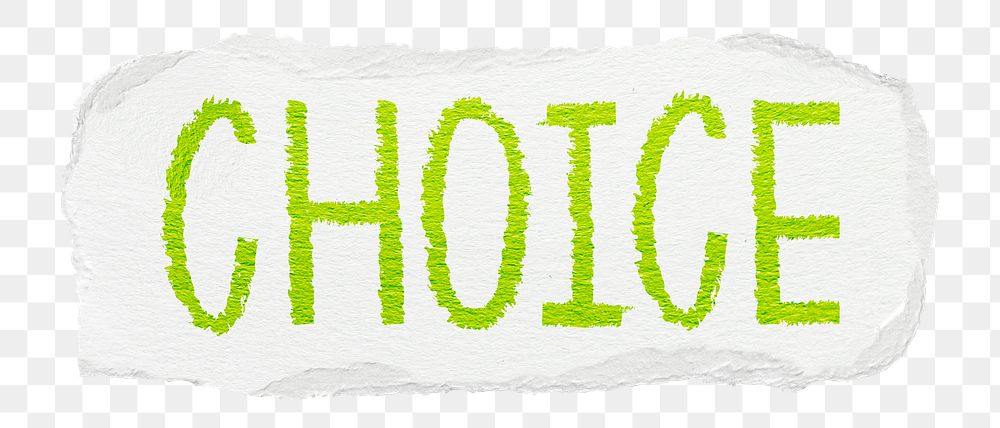 Choice png word sticker typography, transparent background