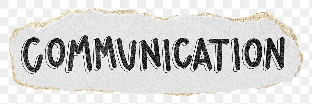 Communication png word sticker typography, transparent background