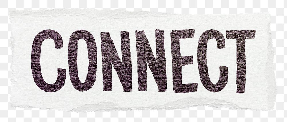 Connect png word sticker typography, transparent background