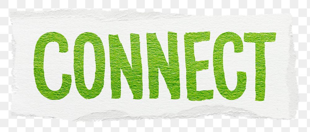 Connect png word sticker typography, transparent background