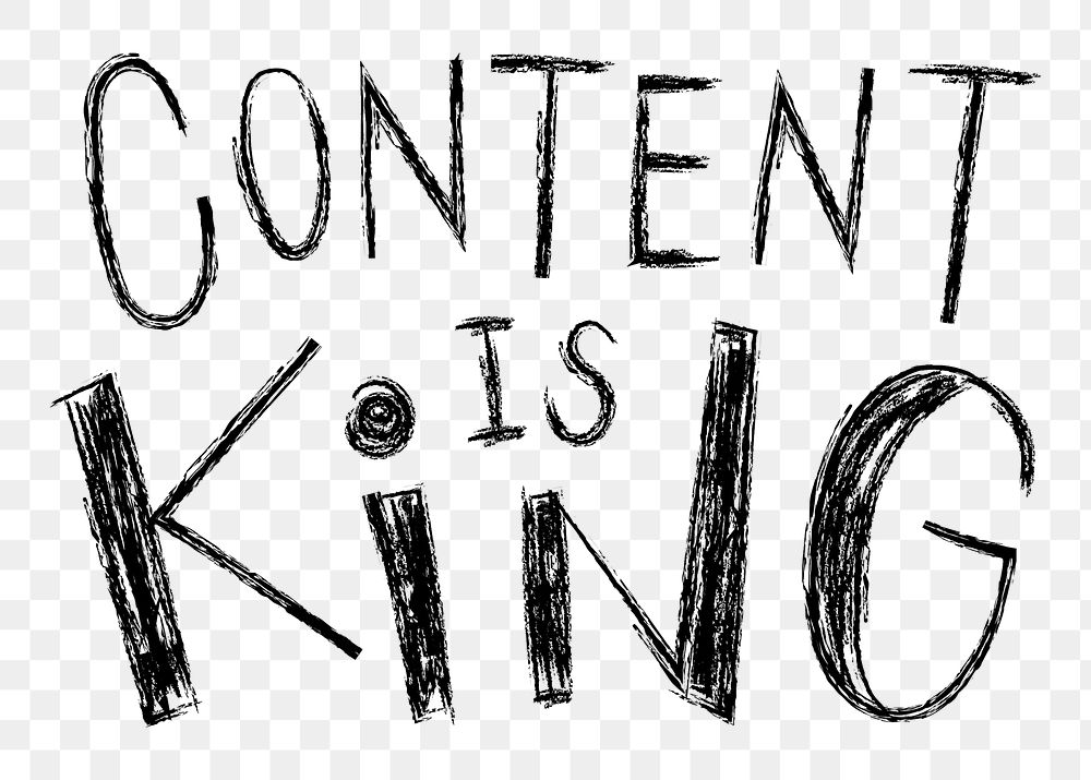 Content is king png word sticker typography, transparent background