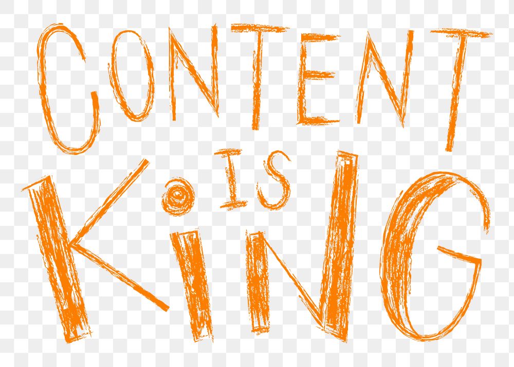 Content is king png word sticker typography, transparent background