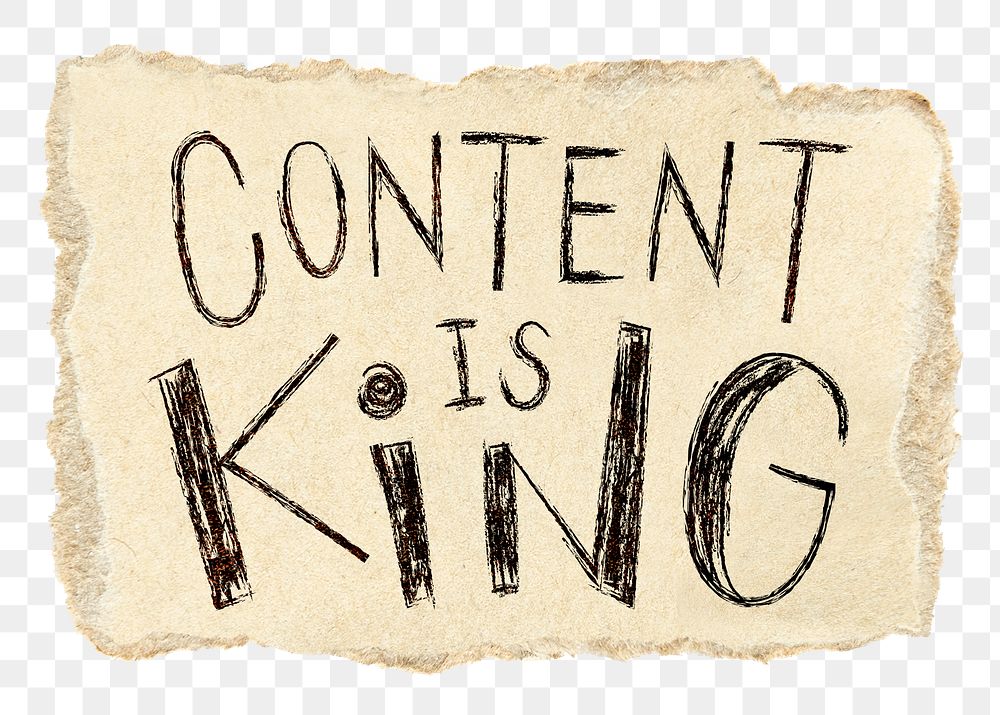 Content is king png word sticker typography, transparent background