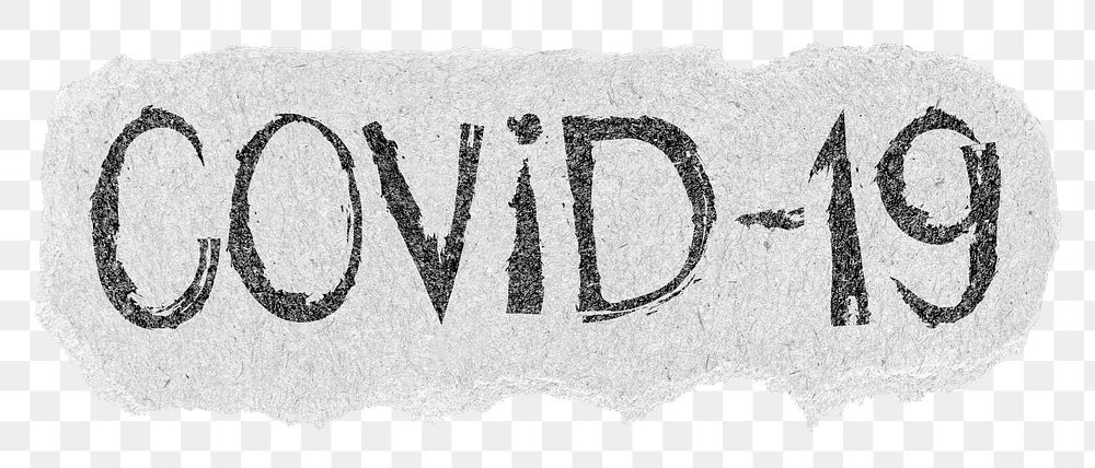 Covid-19 png word sticker typography, transparent background