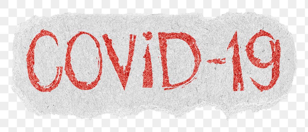 Covid-19 png word sticker typography, transparent background