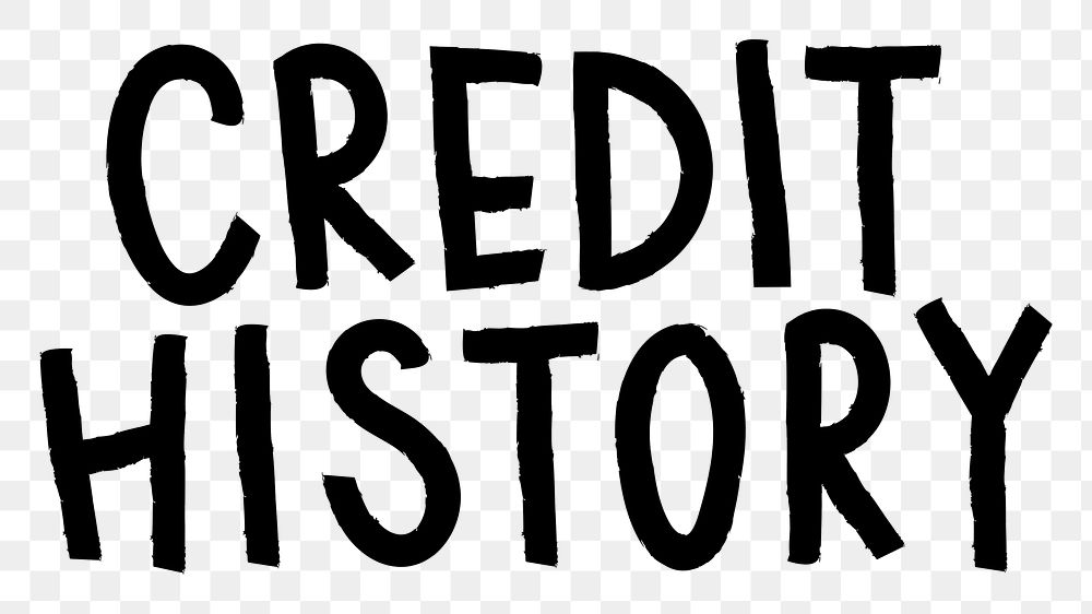 Credit history png word sticker typography, transparent background