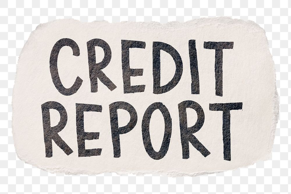 Credit report png word sticker typography, transparent background