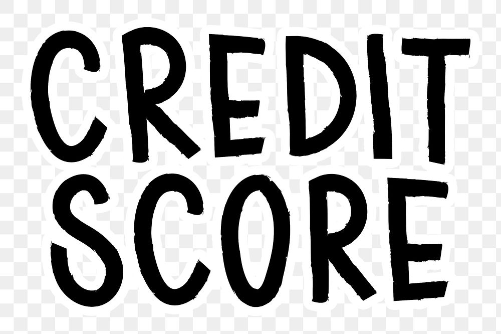 Credit score png word sticker typography, transparent background