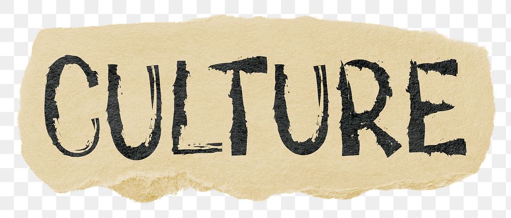 Culture png word sticker typography, transparent background
