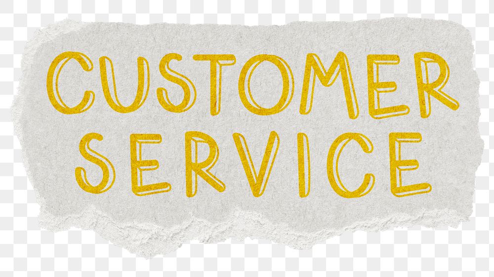 Customer service png word sticker typography, transparent background