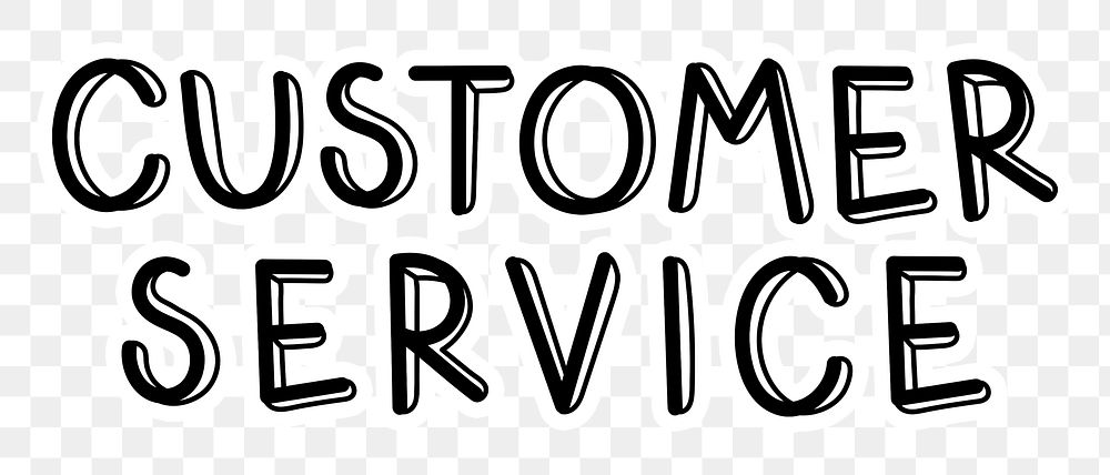 Customer service png word sticker typography, transparent background