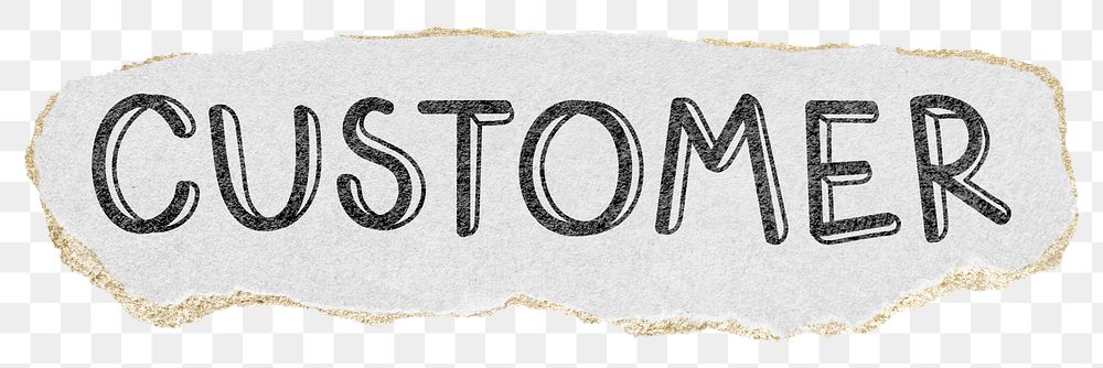 Customer png word sticker typography, transparent background