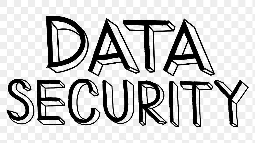 Data security png word sticker typography, transparent background