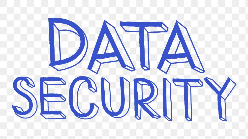 Data security png word sticker typography, transparent background
