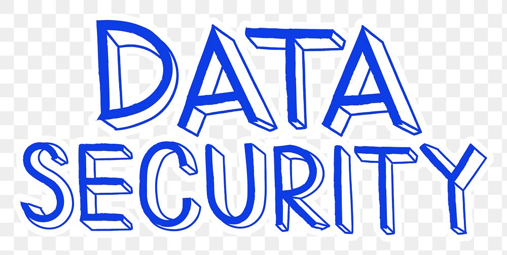 Data security png word sticker typography, transparent background