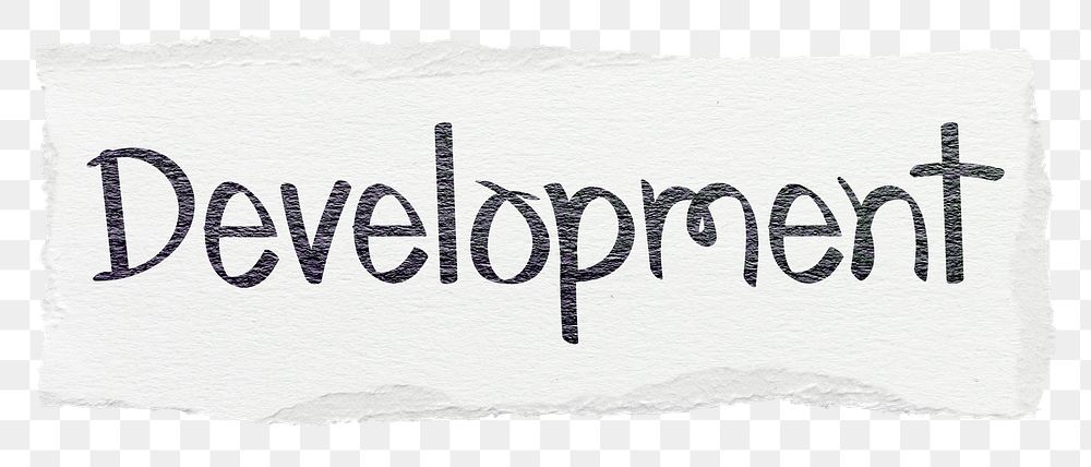 Development png word sticker typography, transparent background