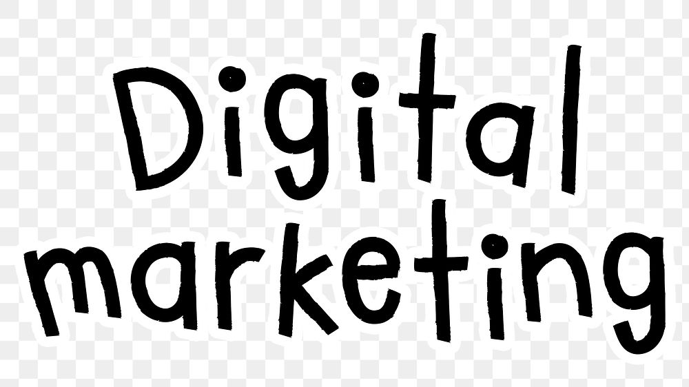 Digital marketing png word sticker typography, transparent background