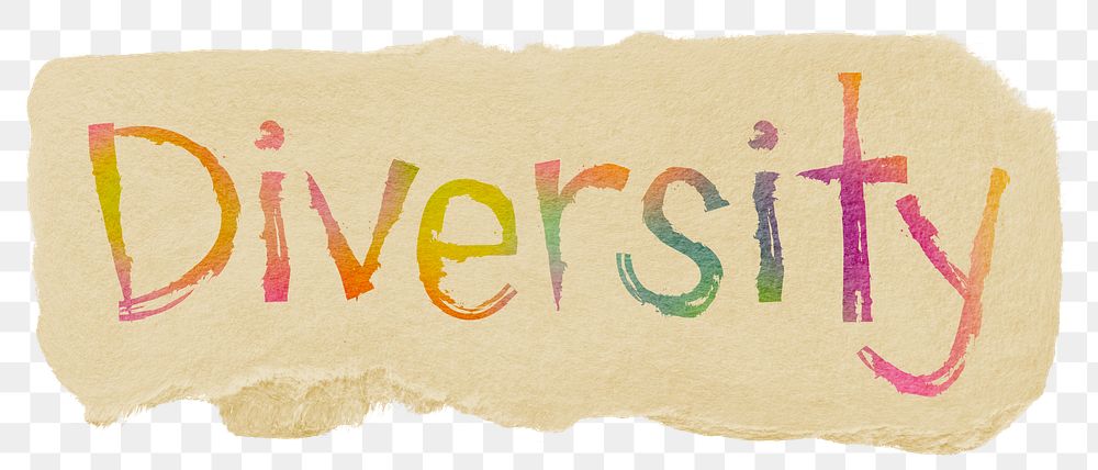 Diversity png word sticker typography, transparent background