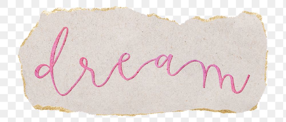 Dream png word sticker typography, transparent background