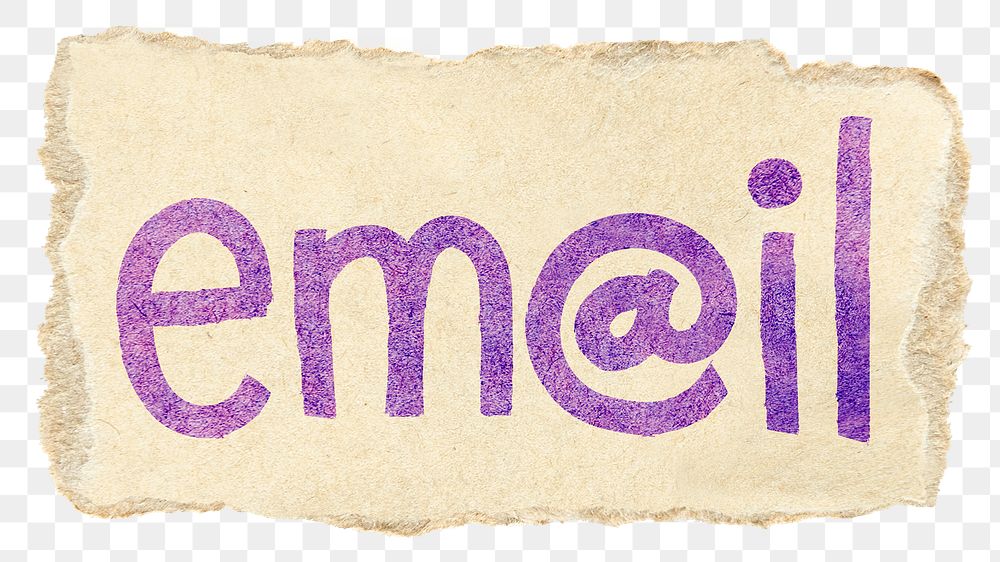 Email png word sticker typography, transparent background