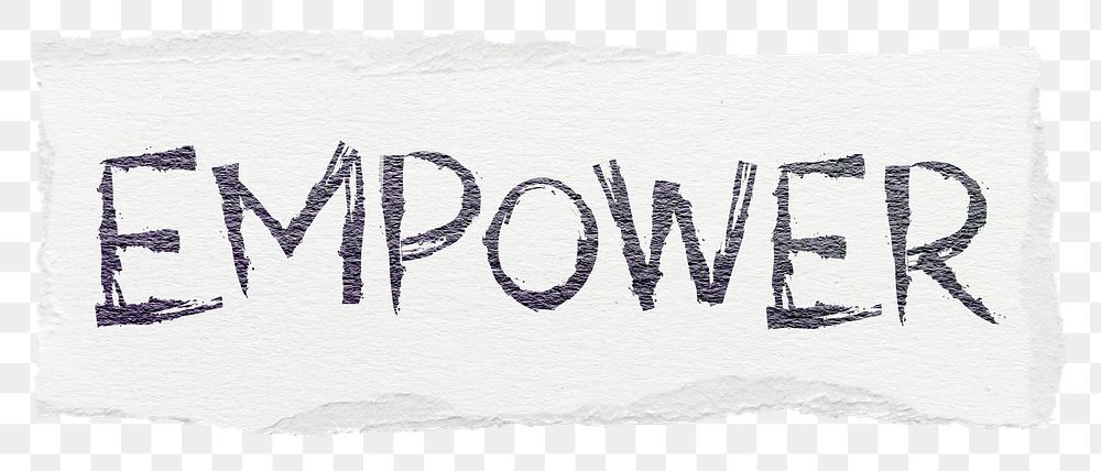 Empower png word sticker typography, transparent background